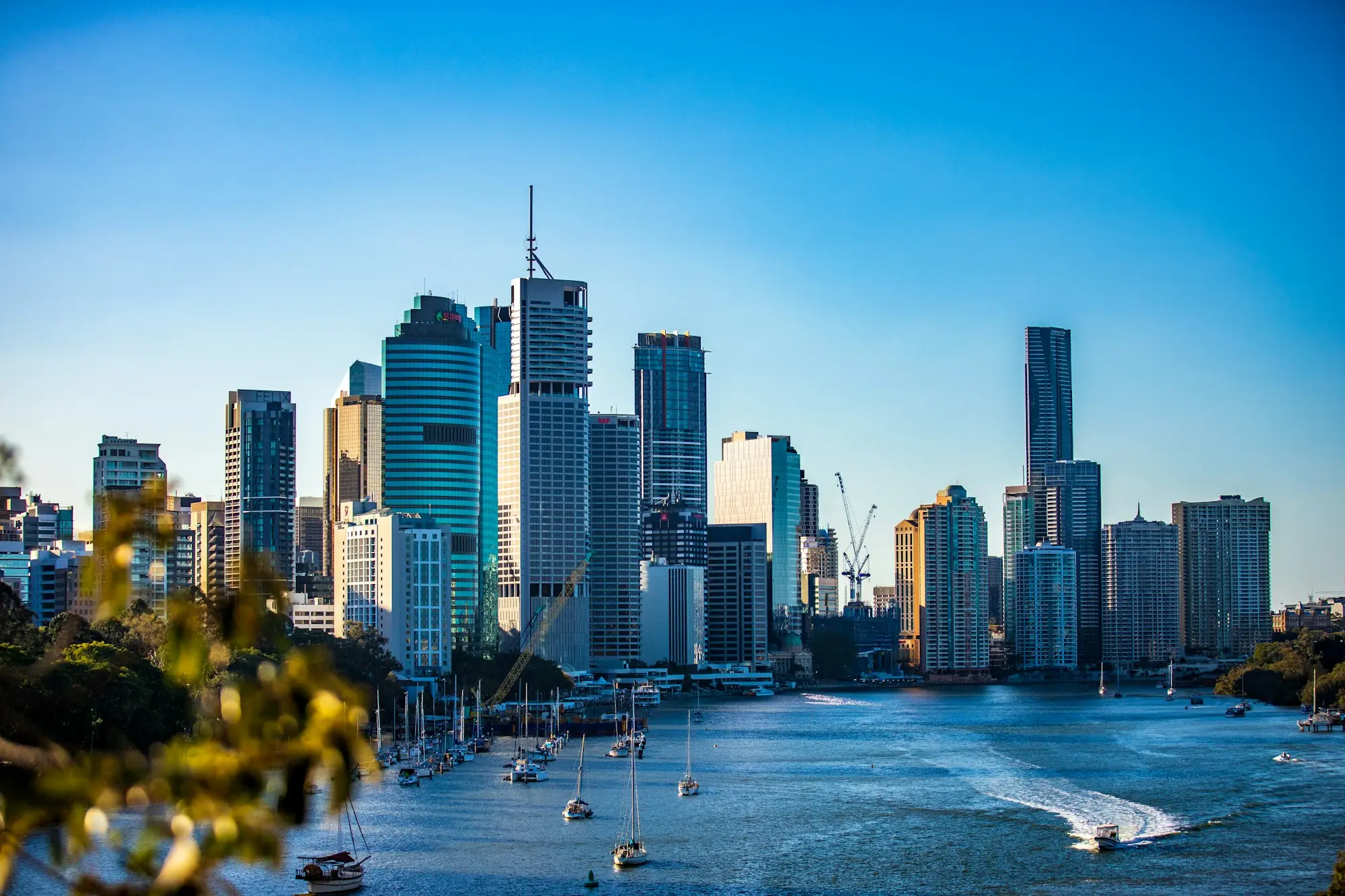 Brisbane CBD office towers along the Brisbane River